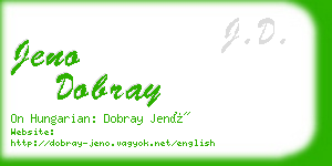 jeno dobray business card